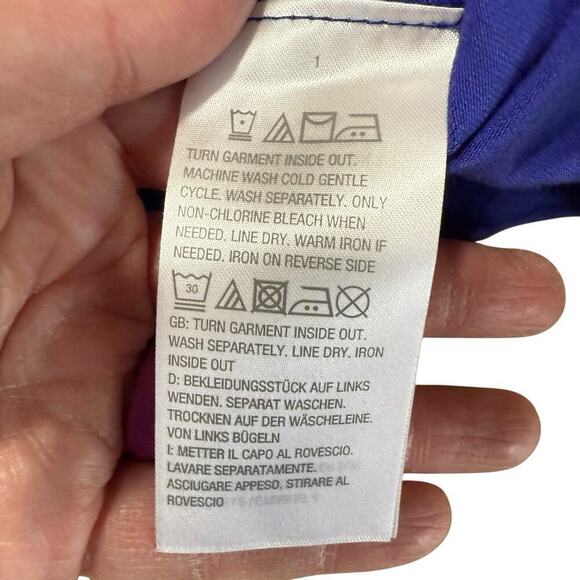 Bob Mackie V-Neck Laced Front Grommet Knit Top 2XL XXL Iris Blue Purple Relaxed - Picture 4 of 9